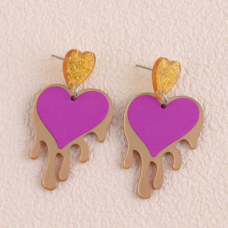 Wholesale Valentine's Day LOVE Letter Acrylic Personality Simple Heart Earrings